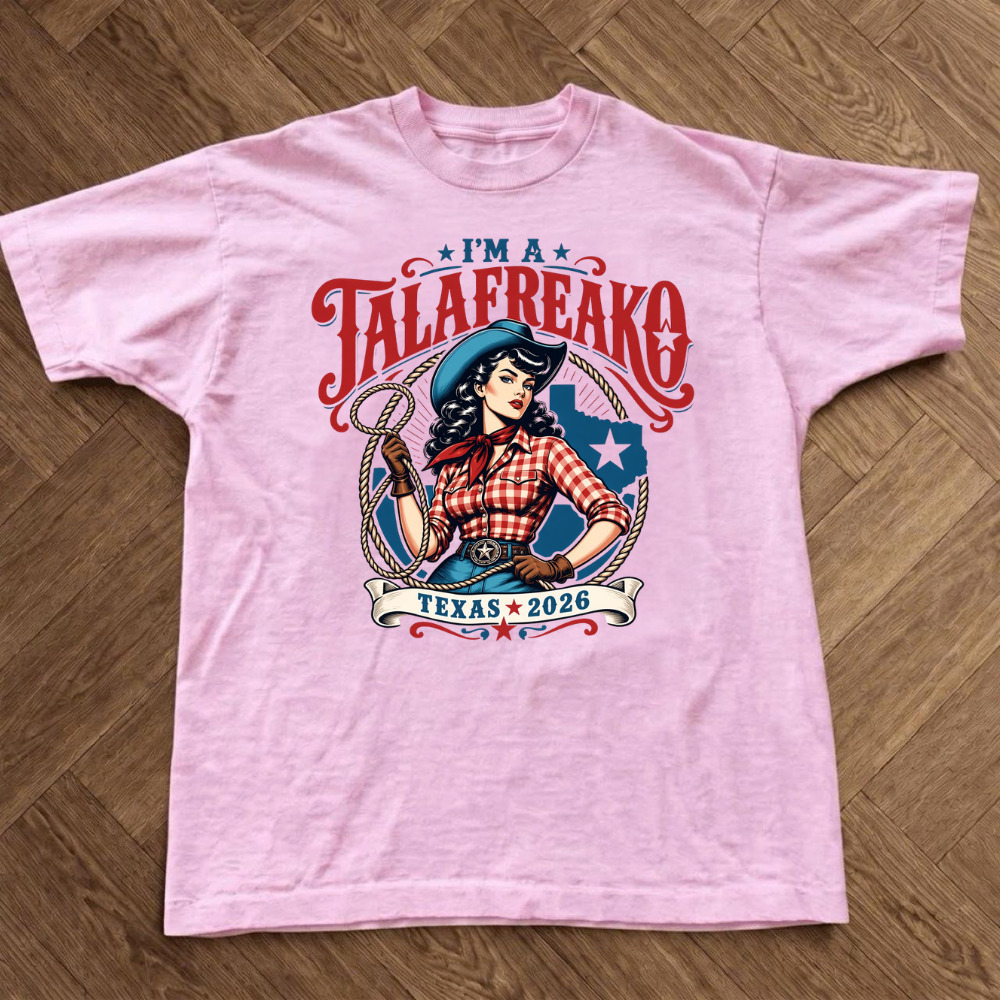 I'm A Yalafreako Texas 2026 Cowgirl Lasso Western Vintage Pink T-Shirt